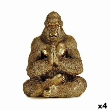 Gift Decor Декоративная фигура Yoga Горилла Позолоченный 16 x 27,5 x 22 cm (4 штук)