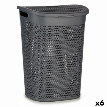 Kipit Корзина для белья Антрацитный Пластик 60 L 43,5 x 57,5 x 34 cm (6 штук)