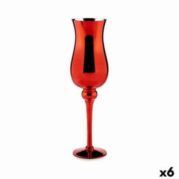 Gift Decor Подсвечник Стеклянный Красный 13,5 x 4,5 x 13,5 cm (6 штук)