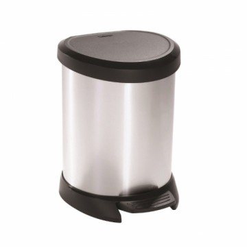 Curver Pedāļspainis metalizēts Deco Bin 5L (sudraba)