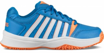 Tennis shoes for kids K-SWISS COURT SMASH OMNI blue/orange/white, size UK 10,5 (EU 28,5)