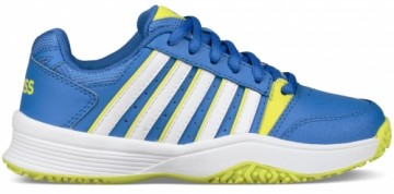 Tennis shoes for kids K-SWISS COURT SMASH OMNI blue/neon, size UK 2 (EU 34)