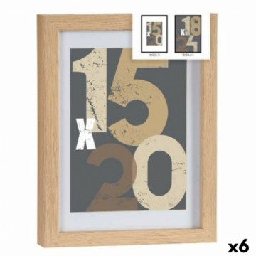 Gift Decor Настенные фоторамки Натуральный Cтекло Деревянный MDF 20,5 x 2,5 x 26,5 cm (6 штук)