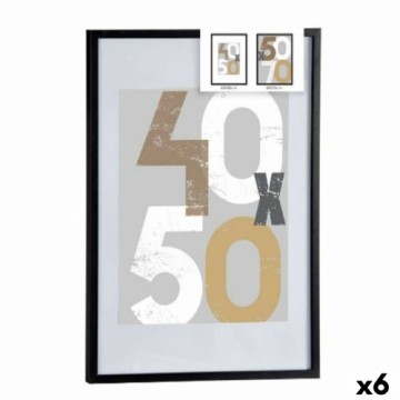 Gift Decor Настенные фоторамки Чёрный Пластик Деревянный MDF 52,5 x 2,5 x 72,5 cm (6 штук)