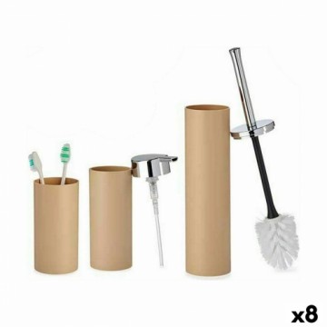 Bath Set Brown Plastic (8 Units)