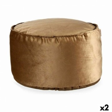 Pouffe Velvet Brown 60 x 39 x 60 cm (2 Units)