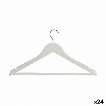 Kipit Apģērbu pakaramo komplekts Balts Koks 44 x 23,5 x 1,2 cm (24 gb.)