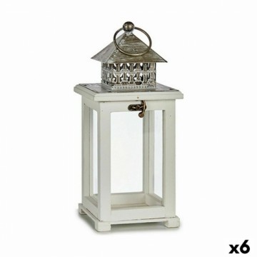 Gift Decor Фонарь Белый Серебристый Деревянный Металл 13 x 29 x 13 cm (6 штук)