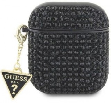 Guess  
       Apple  
       AirPods 1/2 cover Rhinestone Triangle Charm 
     Black