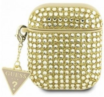 Guess  
       -  
       AirPods 1/2 cover Rhinestone Triangle Charm 
     Gold