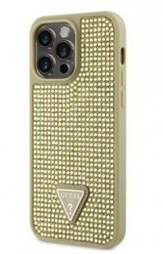 Guess  
       Apple  
       iPhone 14 Pro Max Rhinestones Triangle Metal Logo Case 
     Gold