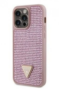 Guess  
       Apple  
       iPhone 14 Pro Max Rhinestones Triangle Metal Logo Case 
     Pink