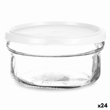 Round Lunch Box with Lid White Plastic 415 ml 12 x 6 x 12 cm (24 Units)