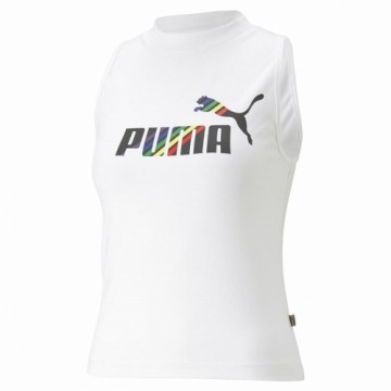 Women's Sleeveless T-shirt Puma Ess+ Love Is Love Sl White