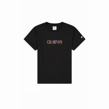 Sieviešu Krekls ar Īsām Piedurknēm Champion Crewneck Croptop Melns