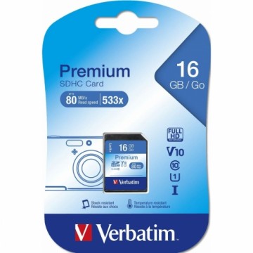 Карта памяти SD Verbatim PREMIUM SDHC C10/U1 16 Гб