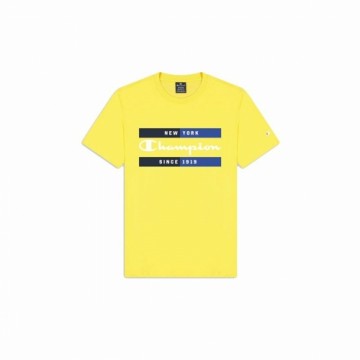 Men’s Short Sleeve T-Shirt Champion Crewneck Yellow