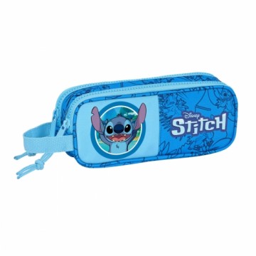 Penālis Stitch Dubultais rāvējslēdzējs Zils 21 x 8 x 6 cm