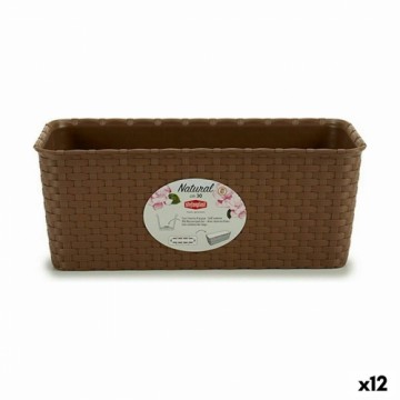 Balkona Puķu Kaste Stefanplast Brūns PVC 13 x 11 x 28,5 cm (12 gb.)