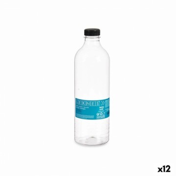 Leknes Pudele Melns Caurspīdīgs Plastmasa 1,5 L 9 x 29,2 x 9 cm (12 gb.)