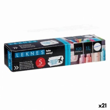 Leknes Набор многоразовых пищевых пакетов ziplock 20 x 17 cm Прозрачный полиэтилен 1 L (21 штук)