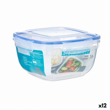 Leknes Hermētiska Pusdienu Kastīte Kvadrāta Caurspīdīgs Plastmasa 2,4 L 20 x 11 x 20 cm (12 gb.)