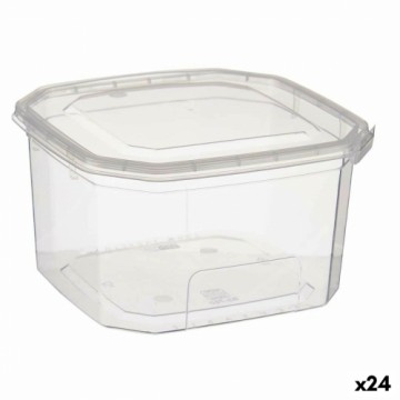 Leknes Taisnstūra Pusdienu kastīte ar Vāku Caurspīdīgs polipropilēns 750 ml 12,8 x 7,5 x 13,5 cm (24 gb.)