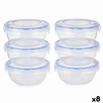 Leknes Pusdienu kastīšu komplekts Hermētisks Zils Caurspīdīgs Plastmasa 800 ml 15,5 x 7,5 x 15,5 cm (8 gb.)