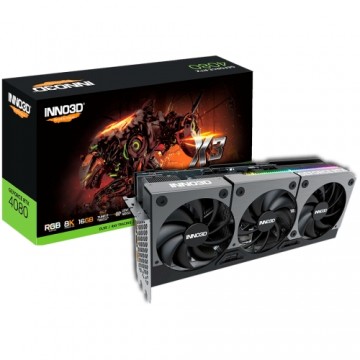 INNO3D NVIDIA Video card GeForce RTX 4080 X3 16GB GDDR6X 320bit, 2505 MHz / 24Gbps, 3x DP, 1x HDMI, 3 slot, 3 fan