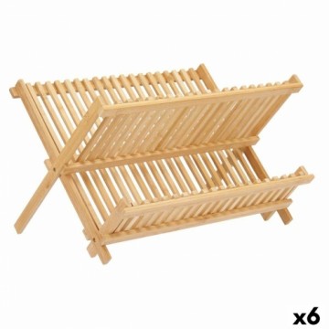 Draining Rack for Kitchen Sink Brown Bamboo (6 Units)