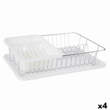 Kinvara Virtuves Trauku Žāvētājs Balts Metāls Plastmasa 43,5 x 11 x 33,5 cm (4 gb.)