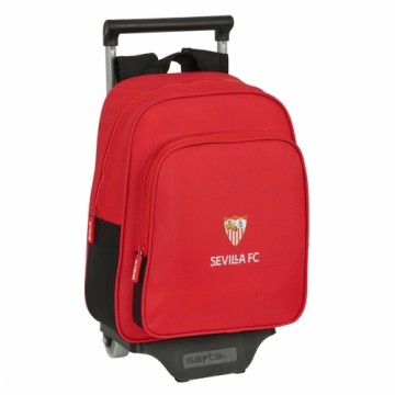 Sevilla FÚtbol Club Skolas mugursoma ar riteņiem Sevilla Fútbol Club Melns Sarkans 28 x 34 x 10 cm