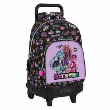 Школьный рюкзак с колесиками Monster High Creep Чёрный 33 X 45 X 22 cm