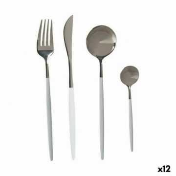 Cutlery Set White Silver Stainless steel (12 Units)