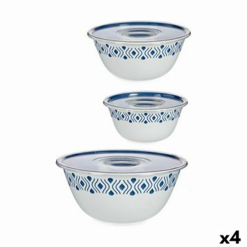 Set of bowls Stefanplast Tosca With lid Blue Plastic (4 Units)