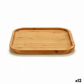 Kinvara поднос для закусок Квадратный Коричневый Бамбук 20 x 1,5 x 20 cm (12 штук)