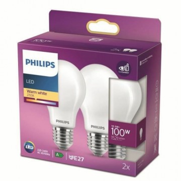 LED lamp Philips Equivalent 100 W E27 White D (2700 K) (2 Units)