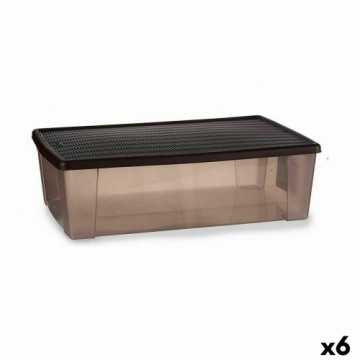 Контейнер для хранения с крышкой Stefanplast Elegance Коричневый Пластик 30 L 38,5 x 17 x 59,5 cm (6 штук)