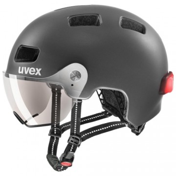 Velo ķivere Uvex Rush visor black-silver mat-55-58CM