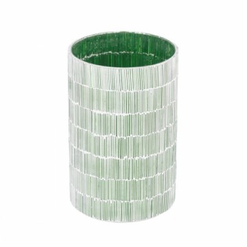 Candleholder Green Crystal Cement 13 x 13 x 20 cm