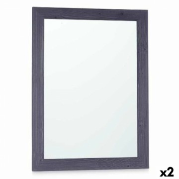 Wall mirror 60 x 80 cm MDF Wood Blue (2 Units)