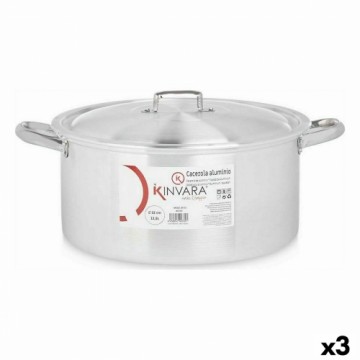 Casserole with lid Silver Aluminium 12,5 L (3 Units)