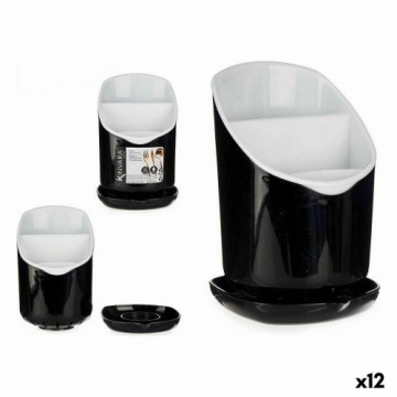 Kinvara Сушилка для столовых приборов Смокинг Белый Чёрный Пластик 12 x 19 x 12,5 cm (12 штук)
