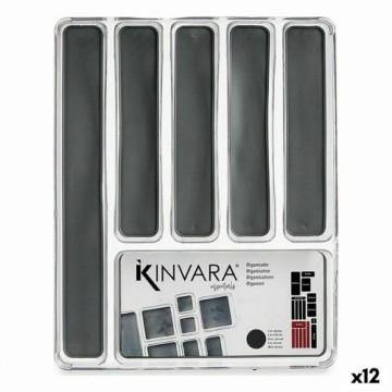 Kinvara Virtuves Piederumu Organizators Pārstrādājama plastmasa Pelēks 32,3 x 4,5 x 40 cm (12 gb.)