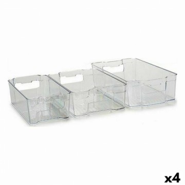 Kinvara Набор лотков-органайзеров Xолодильник 3 Предметы Прозрачный Пластик (4 штук)