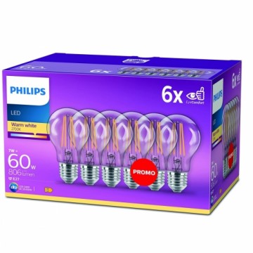 Светодиодная лампочка Philips Bombilla Прозрачный A+ 60 W E (2700k)