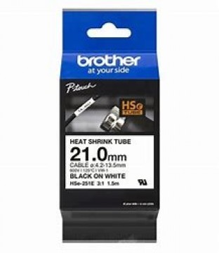 Brother HSe-251E termo sēžas caurule, balta, 21mm x 1.5 m(4,2-13,5mm)