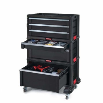 Keter Diy Instrumentu lāde ar 6 atviktnēm uz riteņiem Drawers Tool Chest Set 56,2x28,9x74,2cm