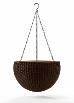 Keter Горшок для цветов подвесной Hanging Sphere Planter коричневый