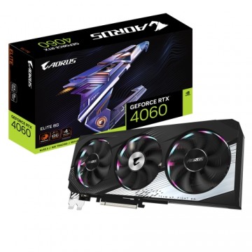 Gigabyte AORUS GeForce RTX 4060 ELITE 8G Grafikkarte - 8GB GDDR6, 1x HDMI, 3x DP